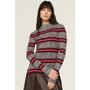 Proenza Schouler White Label Marled Striped Mock Neck Sweater Small